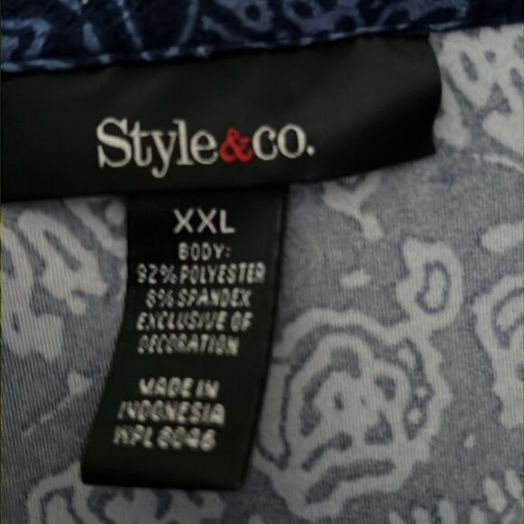 Style & Co Women's Printed Tie-Neck Blouse (XXL, Paisley Cobble) - Picture 7 of 7